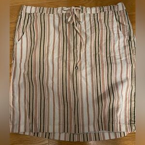 Lily Morgan Linen blend Knee-Length Skirt with Tie Front